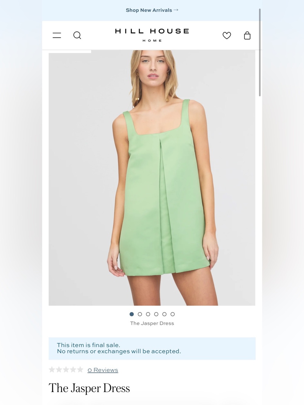 Hill House Jasper Dress in Pear Satin